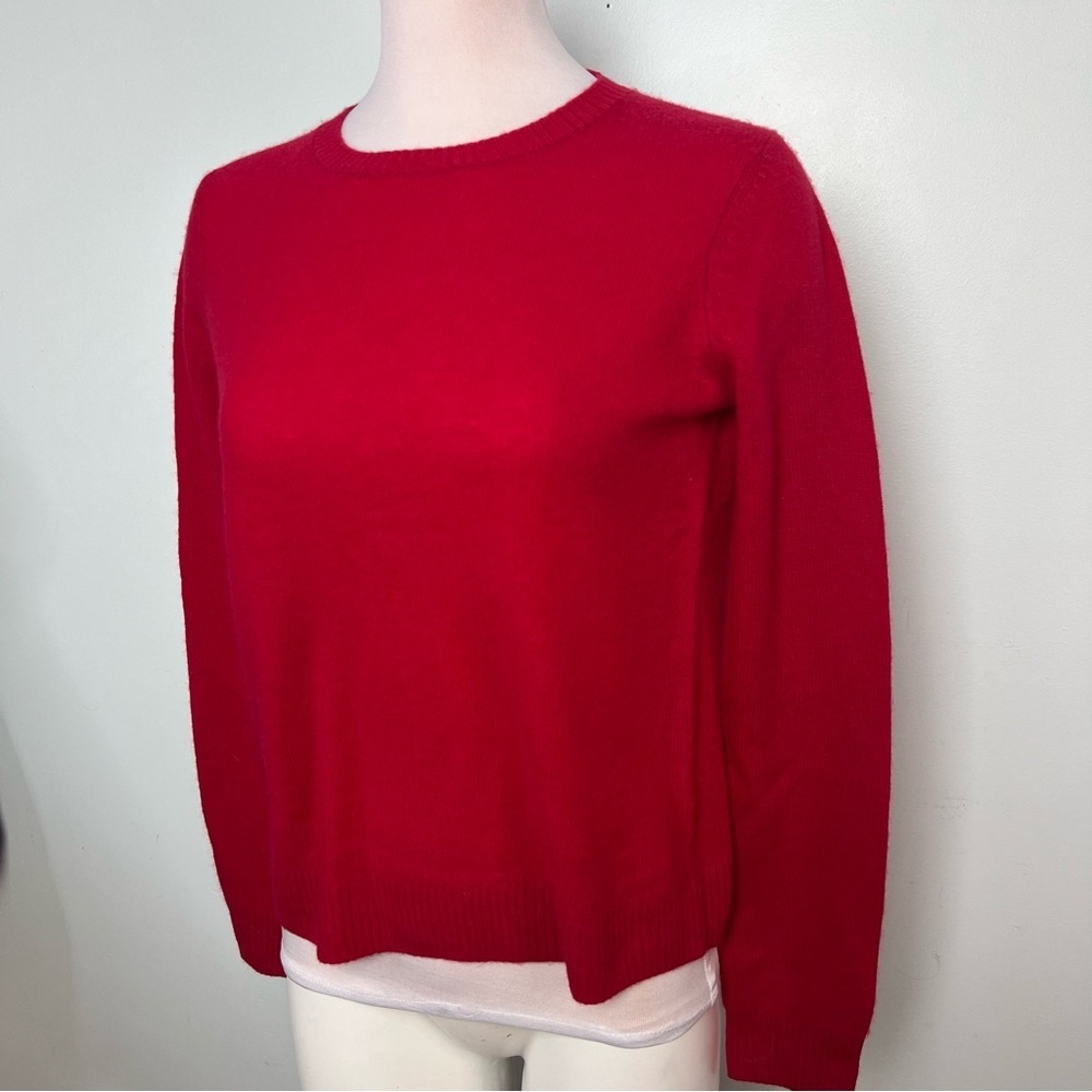 Caslon 100% Cashmere Vibrant Red Crewneck Sweater Women’s Size Small - Picture 3 of 11